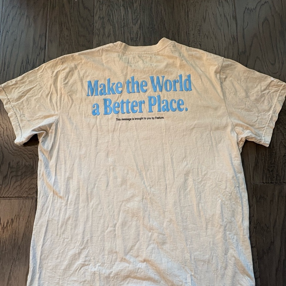 Feature EVERY DAY TEE - ALMOND OIL Earth Day T-Shirt - Cream - Picture 4 of 5